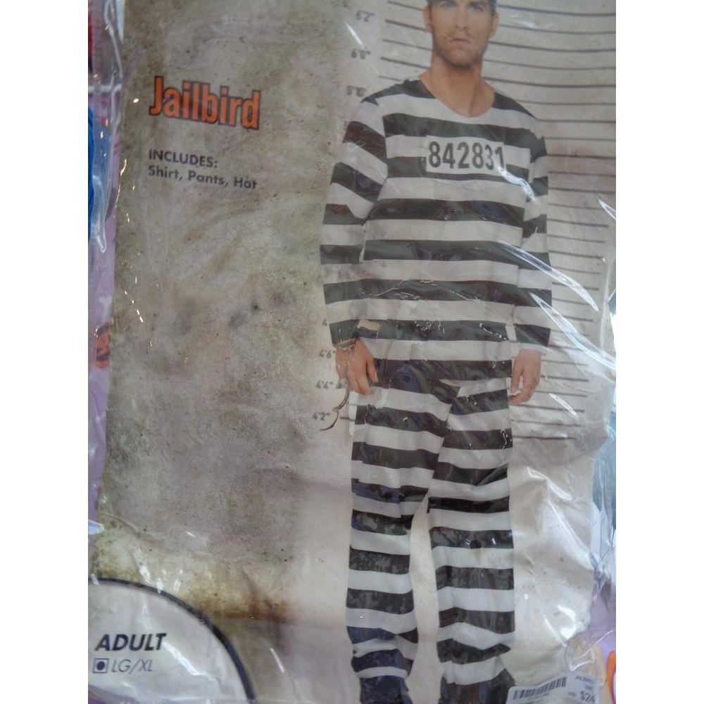 JailBird Prisoner Convict Adult Men's Costume Large/XL